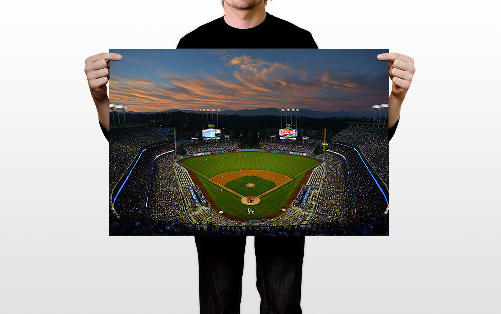 Los Angeles Dodger Baseball Fields Stadium Skyline Art Wall Room – POSTER 20×30