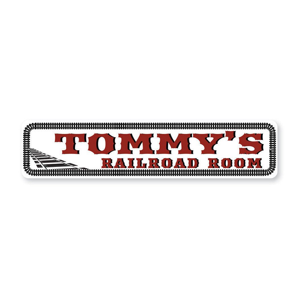 Personalized Railroad Room Metal Sign