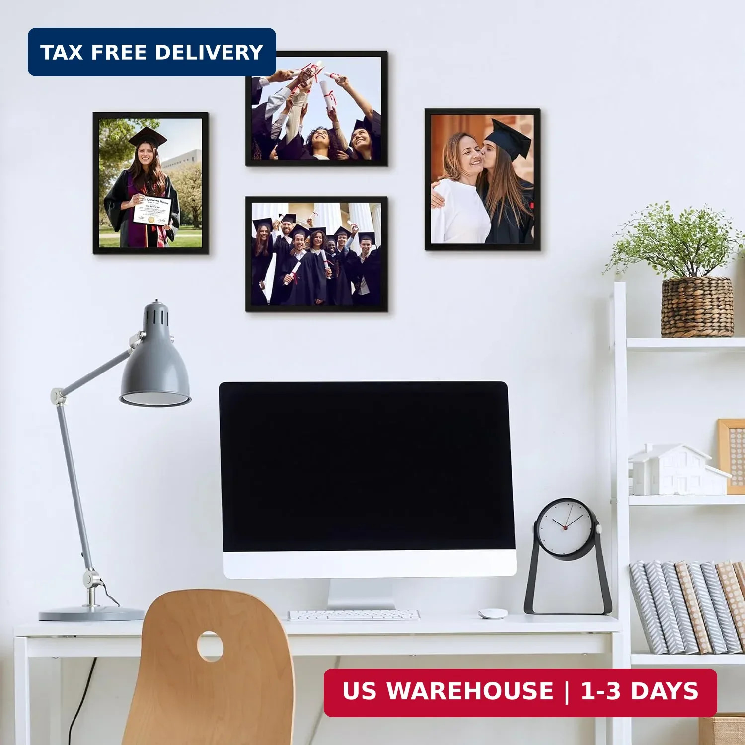 FIXSMITH 8.5×11 Diploma Frame, Black Picture Frame With Clear Plexiglass, 2 Pack