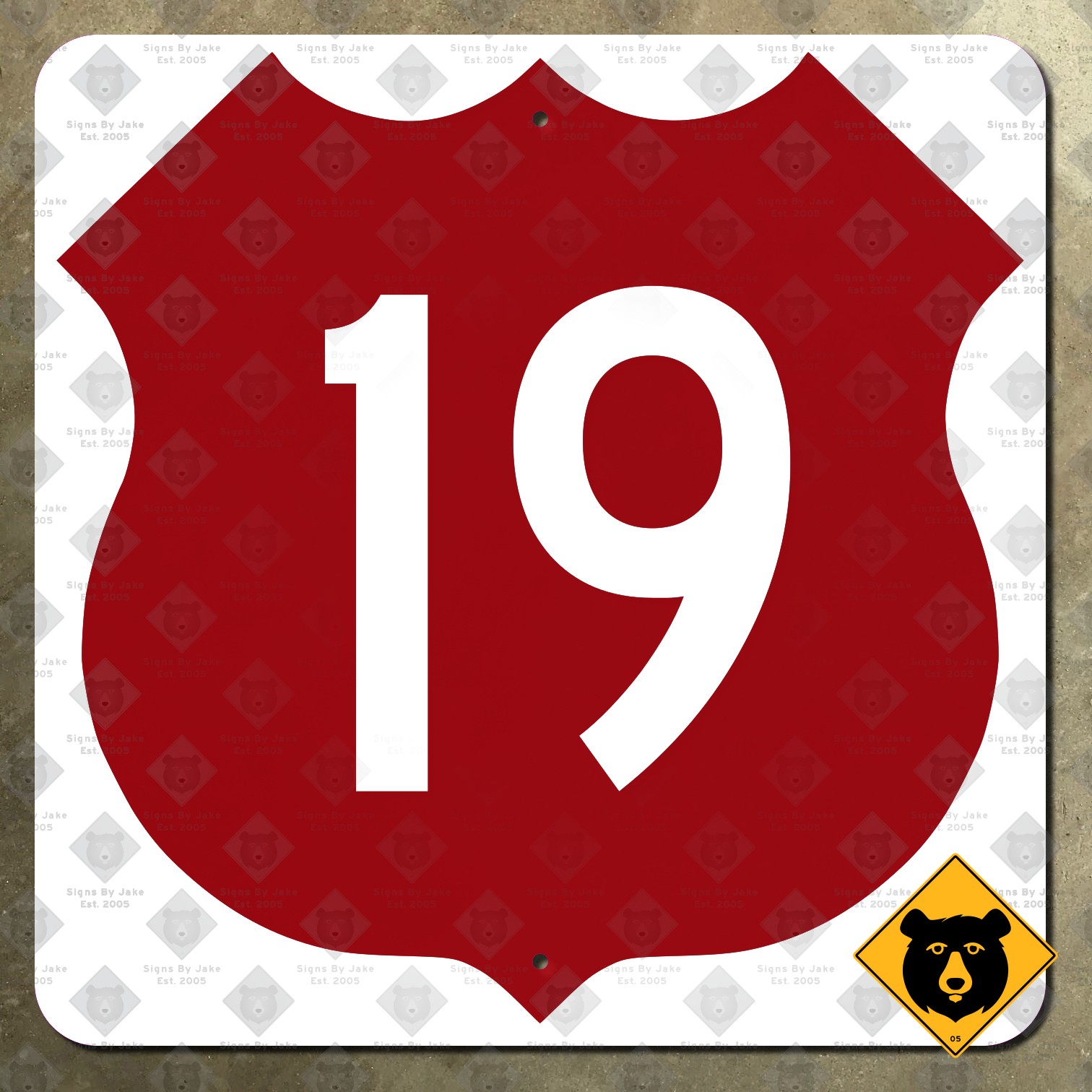 Florida US Route 19 marker highway 1956 road sign St Petersburg Clearwater 16×16