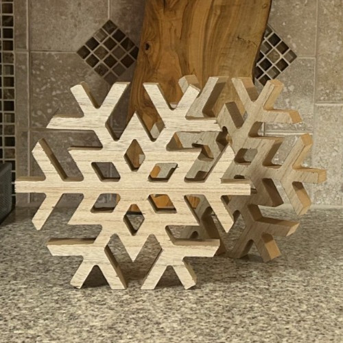 Snowflakes~Cutout Wood~Christmas Decor~8&Prime; Pair