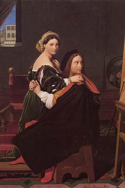 Raphael & Fornarina Jean-Auguste-Dominique Ingres Poster Print