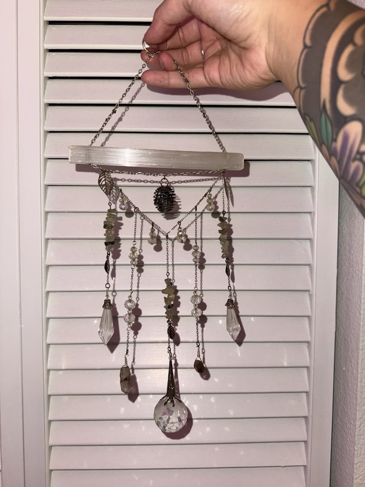 ☀️✨ Handmade crystal suncatcher with protective crystals