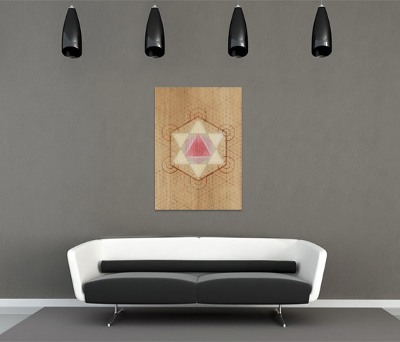 A1 SIZE METATRONS CUBE WOOD SERIES POSTER SACRED GEOMETRY ARTWORK ORIGINAL PRINT