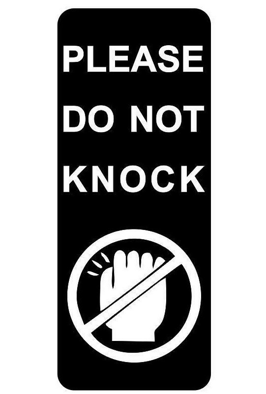 Do Not Knock Sign Plaque Outdoor Rated Available in 30 Colours & 8 sizes