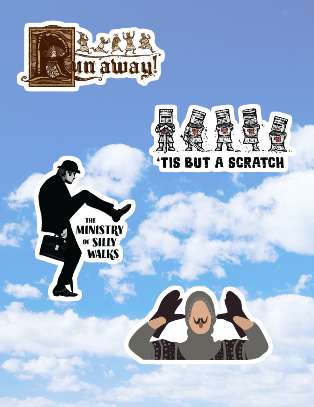 Monty Python 4pc 80&rsquo;s Movie Sticker Pack