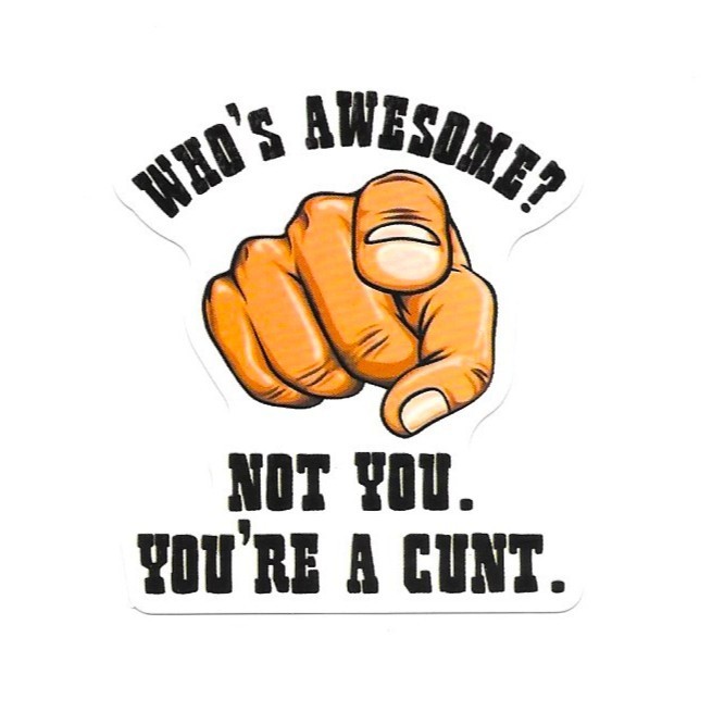 Vinyl Sticker Who&rsquo;s Awesome Not You Rude Sarcastic Prank Gag Gift Adult Joke