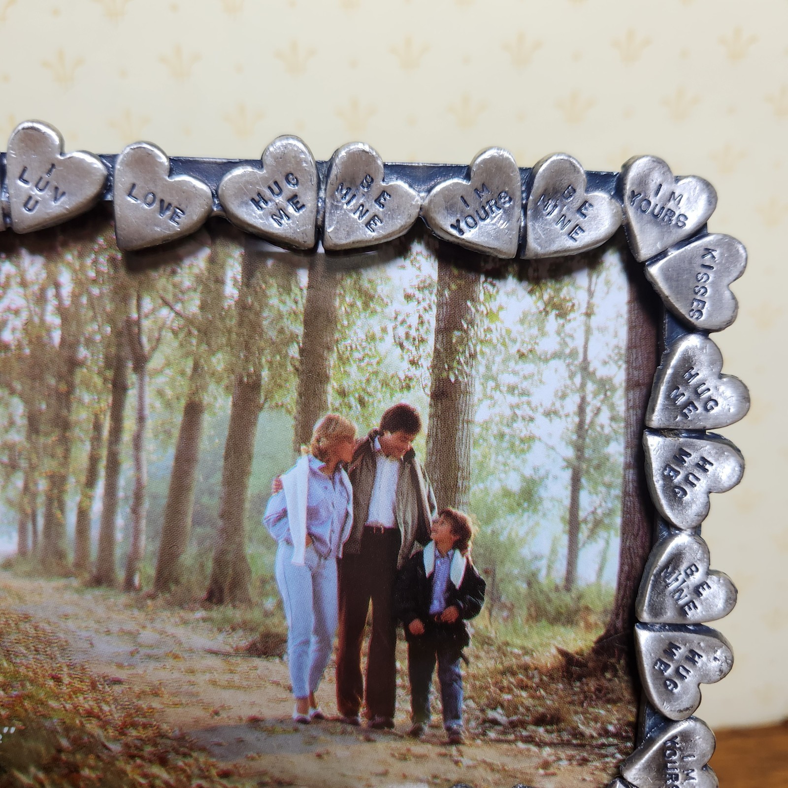 Conversation Sweethearts Candy Hearts 3.5×5 Photo Picture Frame Silver Metal