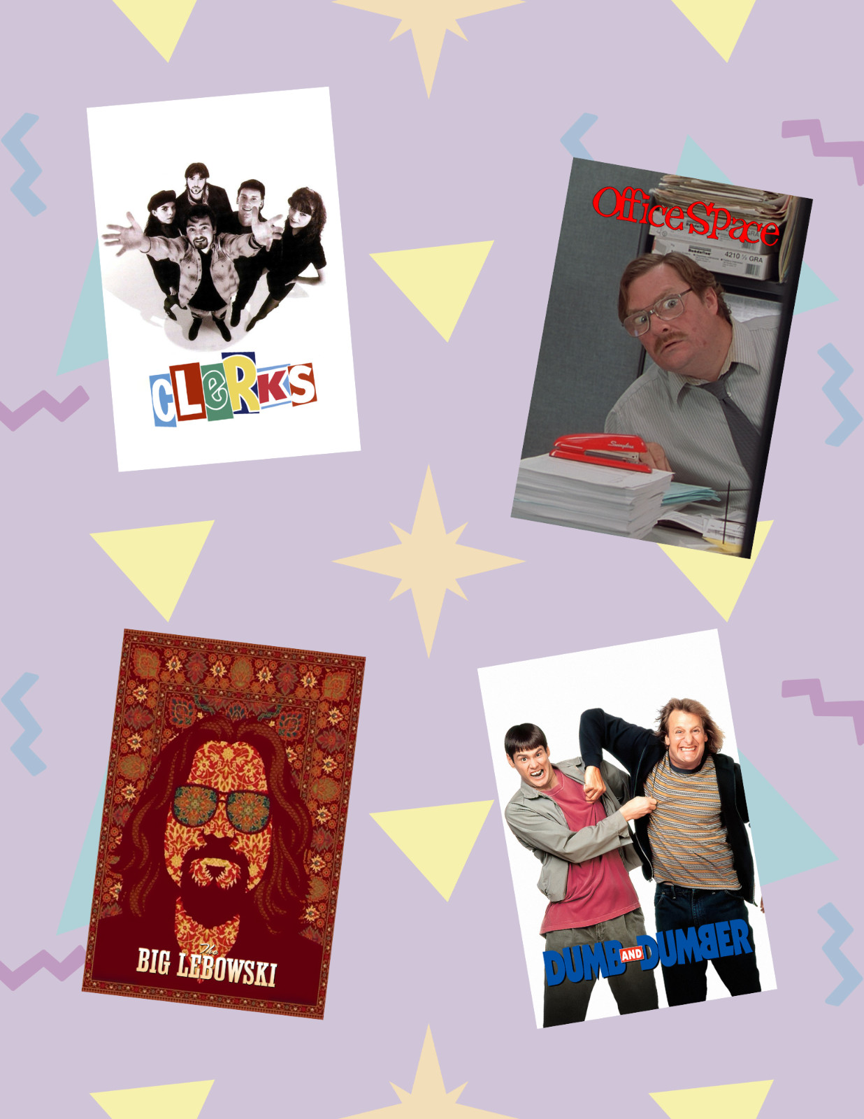 90&rsquo;s Comedy Movie Poster Style 4pc Sticker Pack