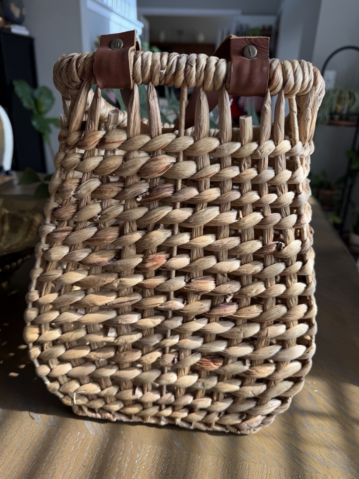 NEW Threshold Water Hyacinth Hanging Basket, 13.5 in H x 12 in W x 9 in D