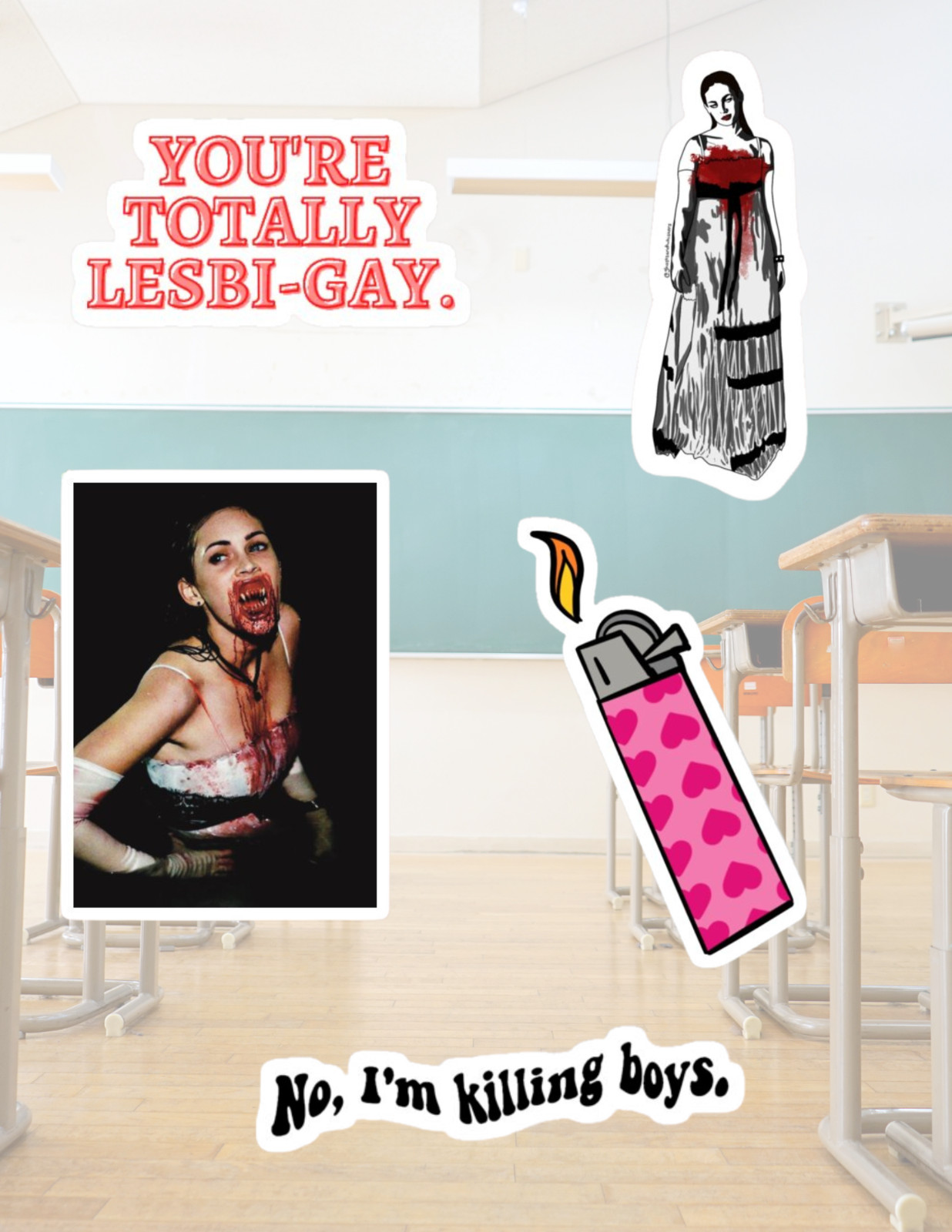 Jennifer&rsquo;s Body 5pc Horror Movies 4pc Sticker Pack