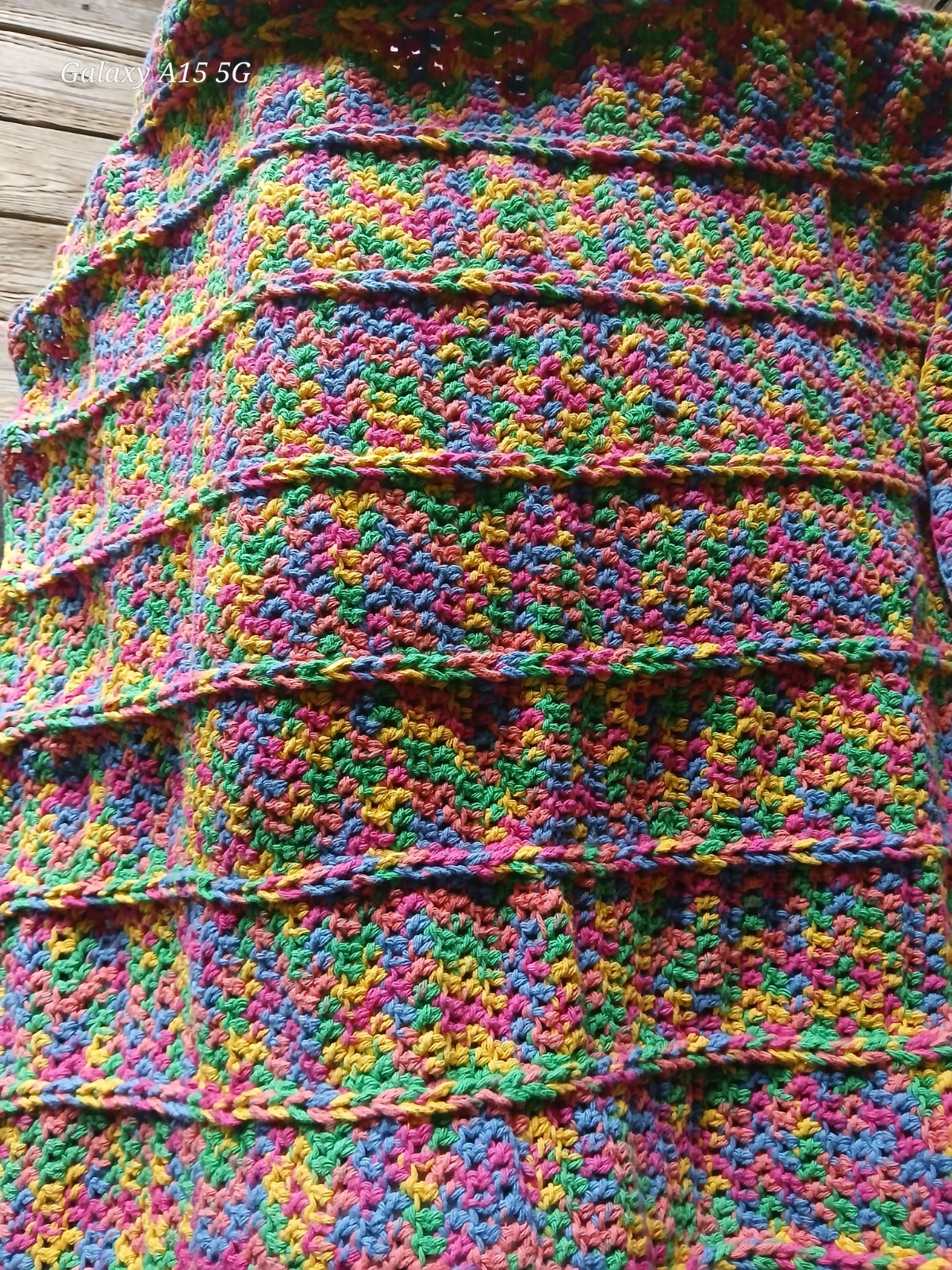 Handmade Multicolor Granny Square Crochet Sofa Throw Blanket, Rectangle