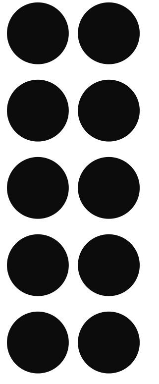 1.5&Prime; Black Round Label Dots Stickers Color Coding Inventory 1.5 Inch Dot
