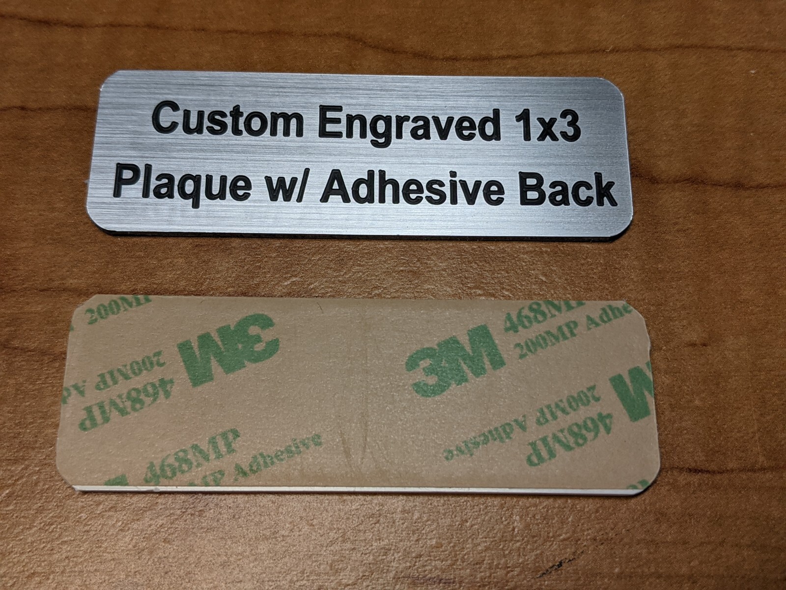 Custom Engraved 1×3-inch Brushed Gold Silver Copper or Bronze Plaque Plate Tag
