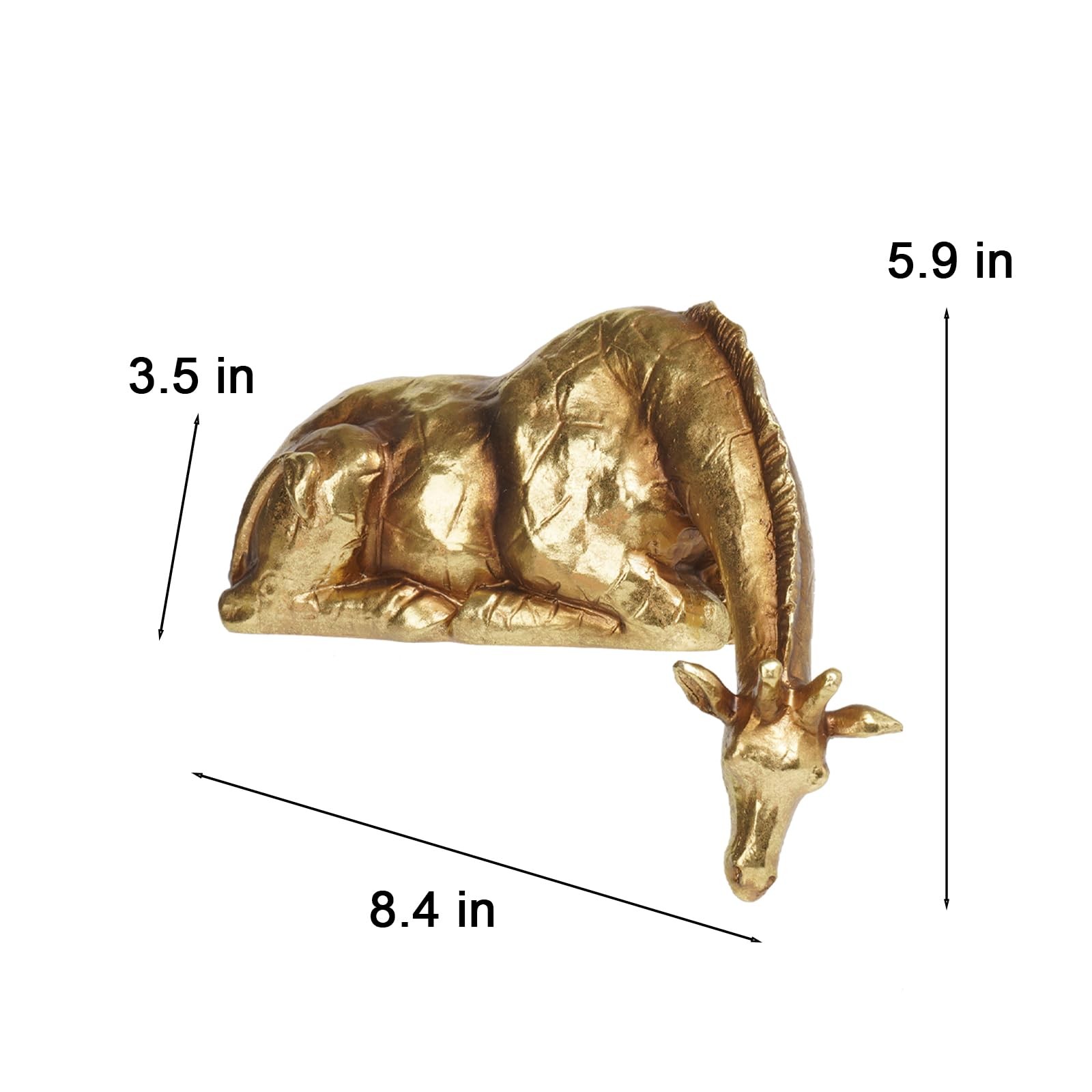 Living Room Decor Statues Indoor – Resin Abstract Golden Giraffe Sculptures H…