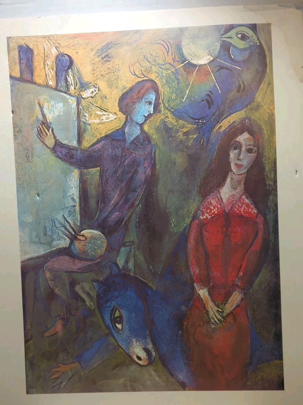 Marc Chagall ARTIST & HIS MODEL 28×22 Unframed Poster