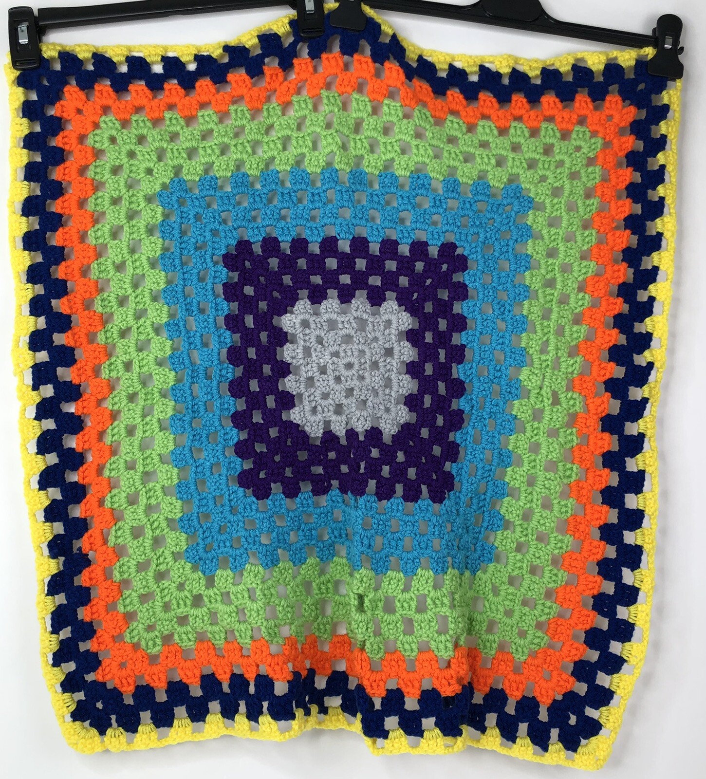 Handmade Crochet Multicolor Lap Blanket 27&Prime; Square Throw/Afghan/Baby/Doll