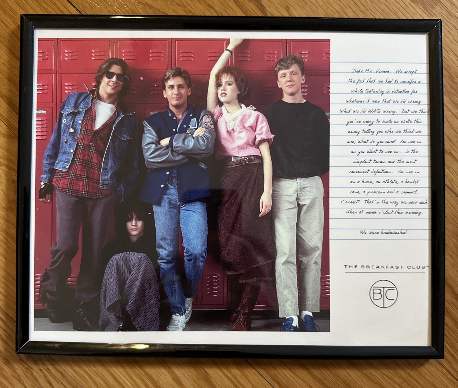 The Breakfast Club Cast Vintage Movie 80s Black Frame Picture 8×10