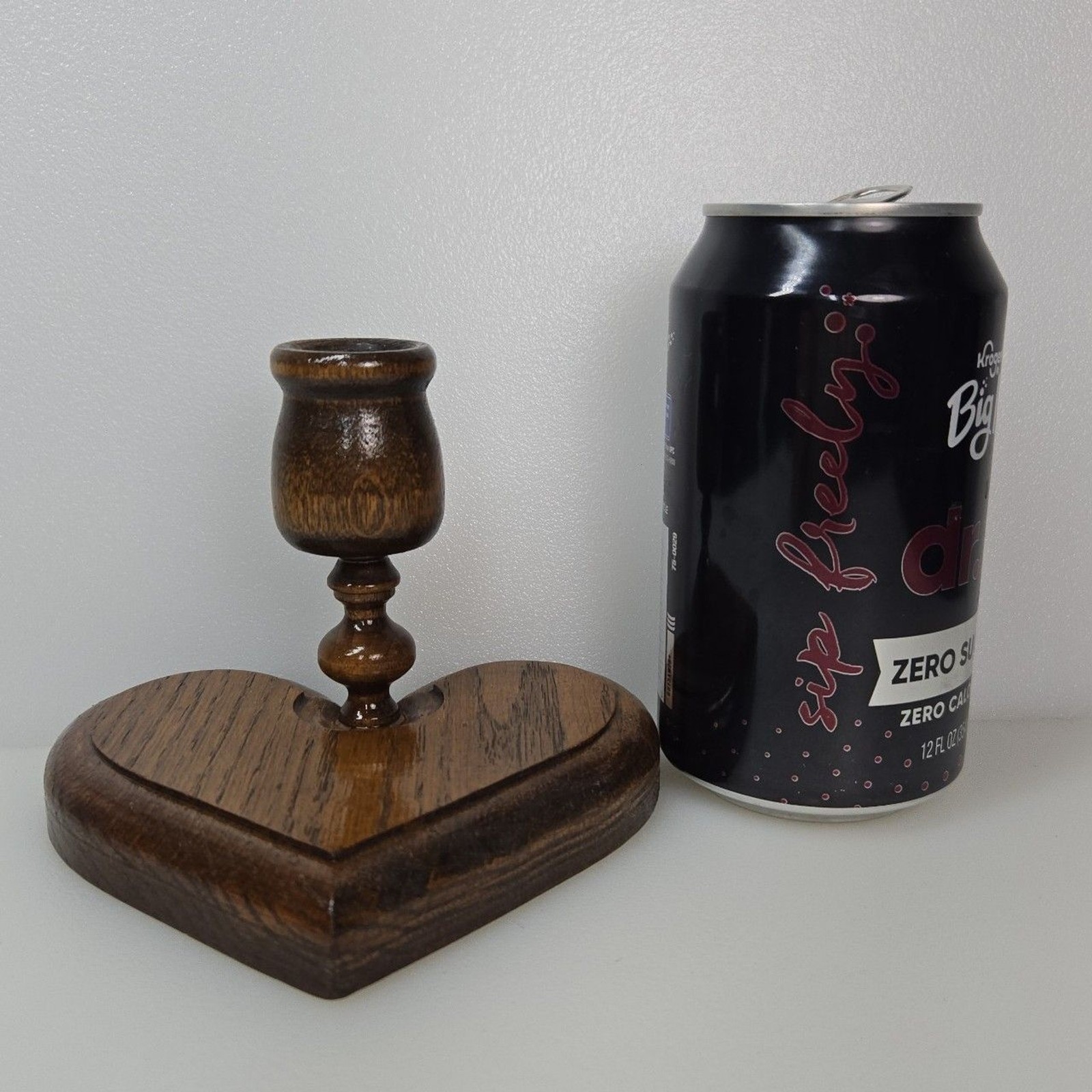 Vintage Oak Heart Candle Holder Rustic Wooden Taper Votive Candlestick Farmhouse