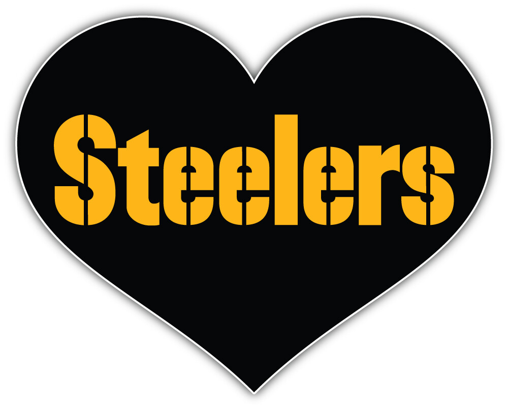 Pittsburgh Steelers Heart NFL Sport Car Bumper Sticker Decal « SIZES »