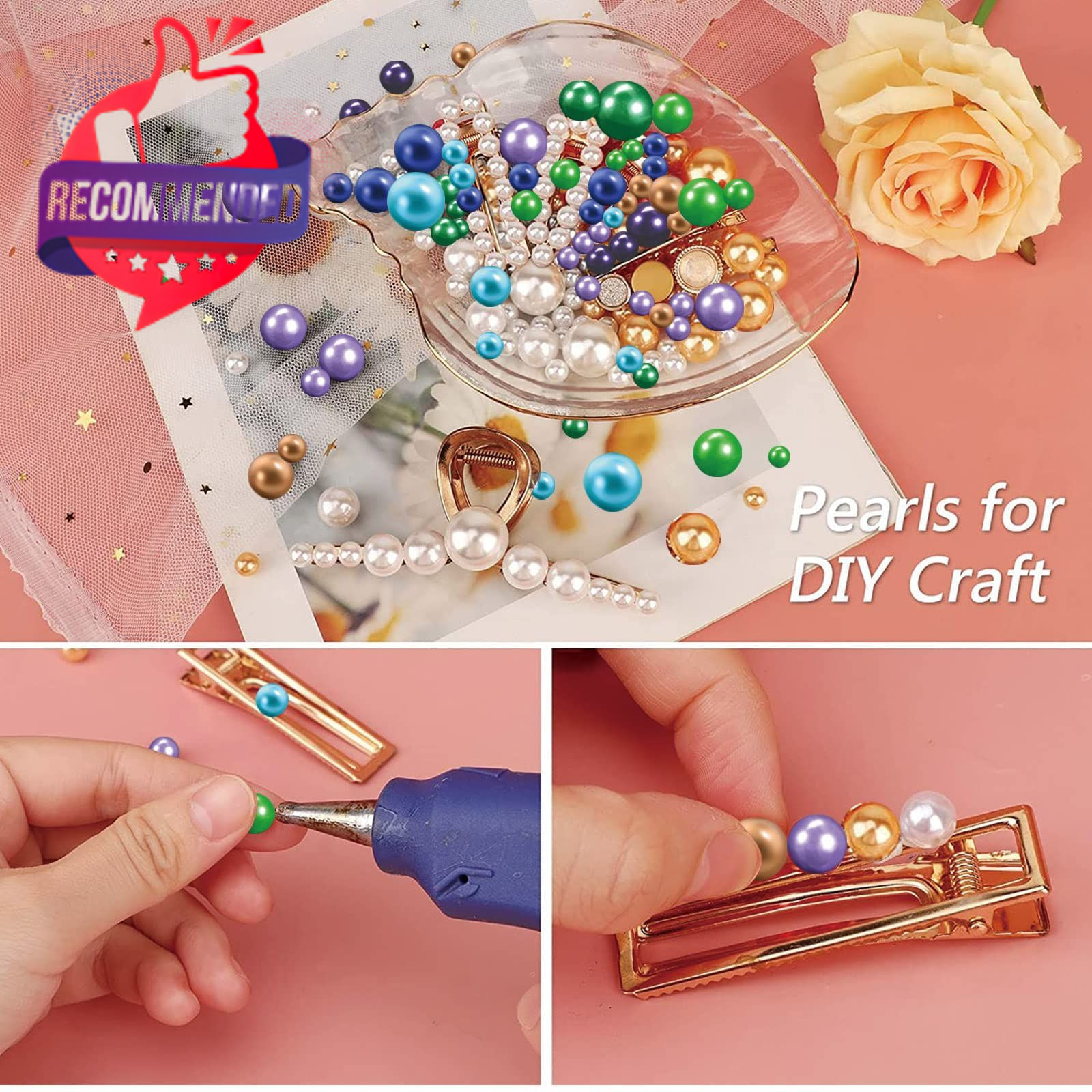 Universal 100‑Piece Floating No‑Hole Pearl Beads for Vases and Decorative Crafts