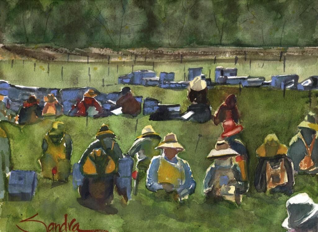 Ventura County Field Workers : Signed LE Art Print : Sandra Watercolors™