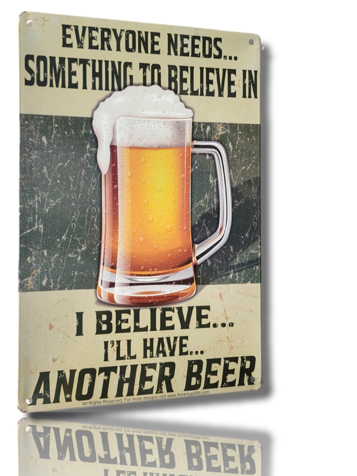 « I Believe I’ll Have Another Beer » 8&Prime; x 12&Prime; Metal Tin Funny Bar Sign