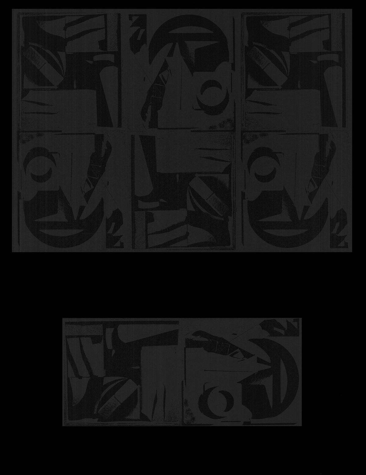 LOUISE NEVELSON Black Repetition 26&Prime; x 20&Prime; Poster 1972 Abstract Black Shapes, De