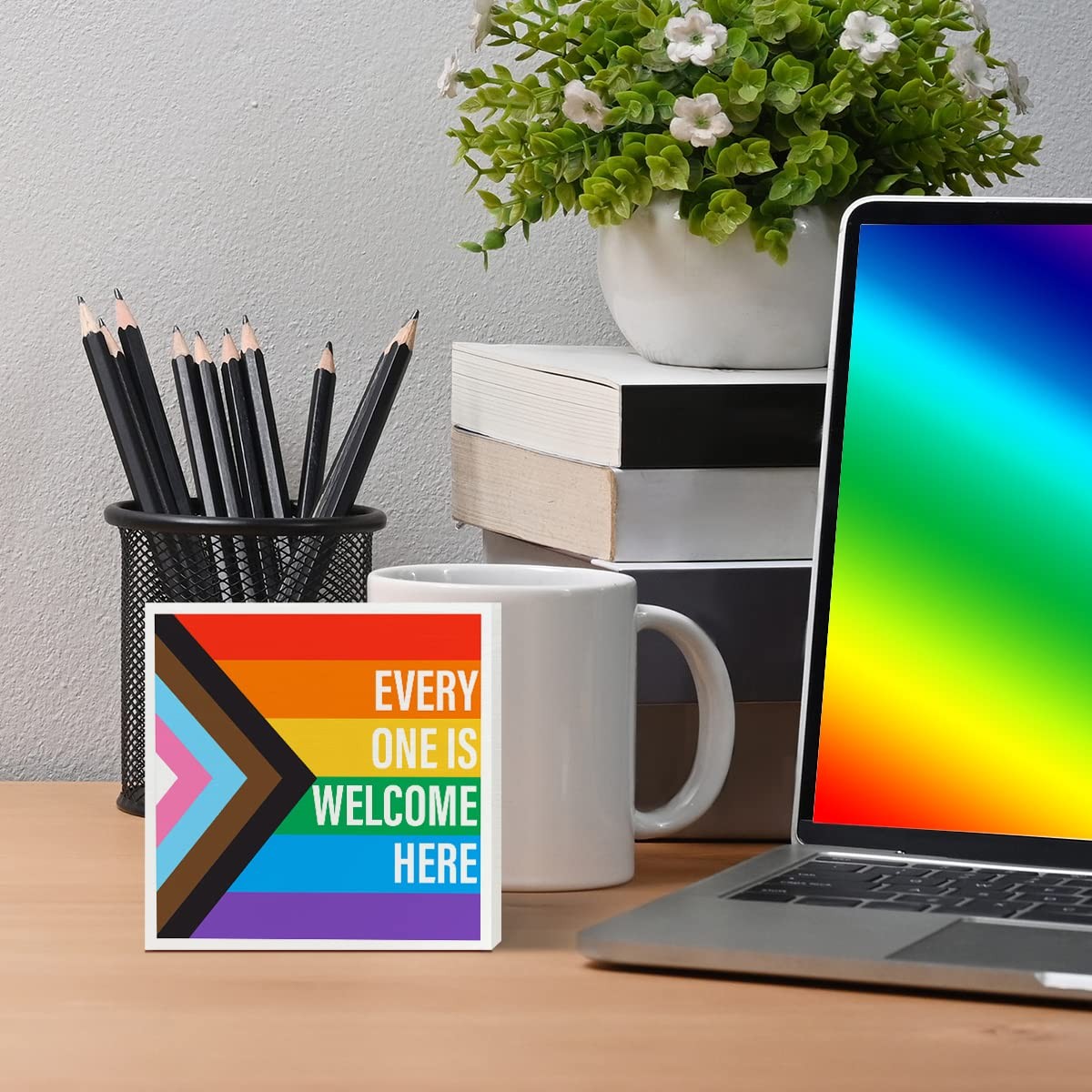 LGBTQ Gifts for Gay Men Women, Lesbian Gifts, LGBT Rainbow Pride Month Wood B…