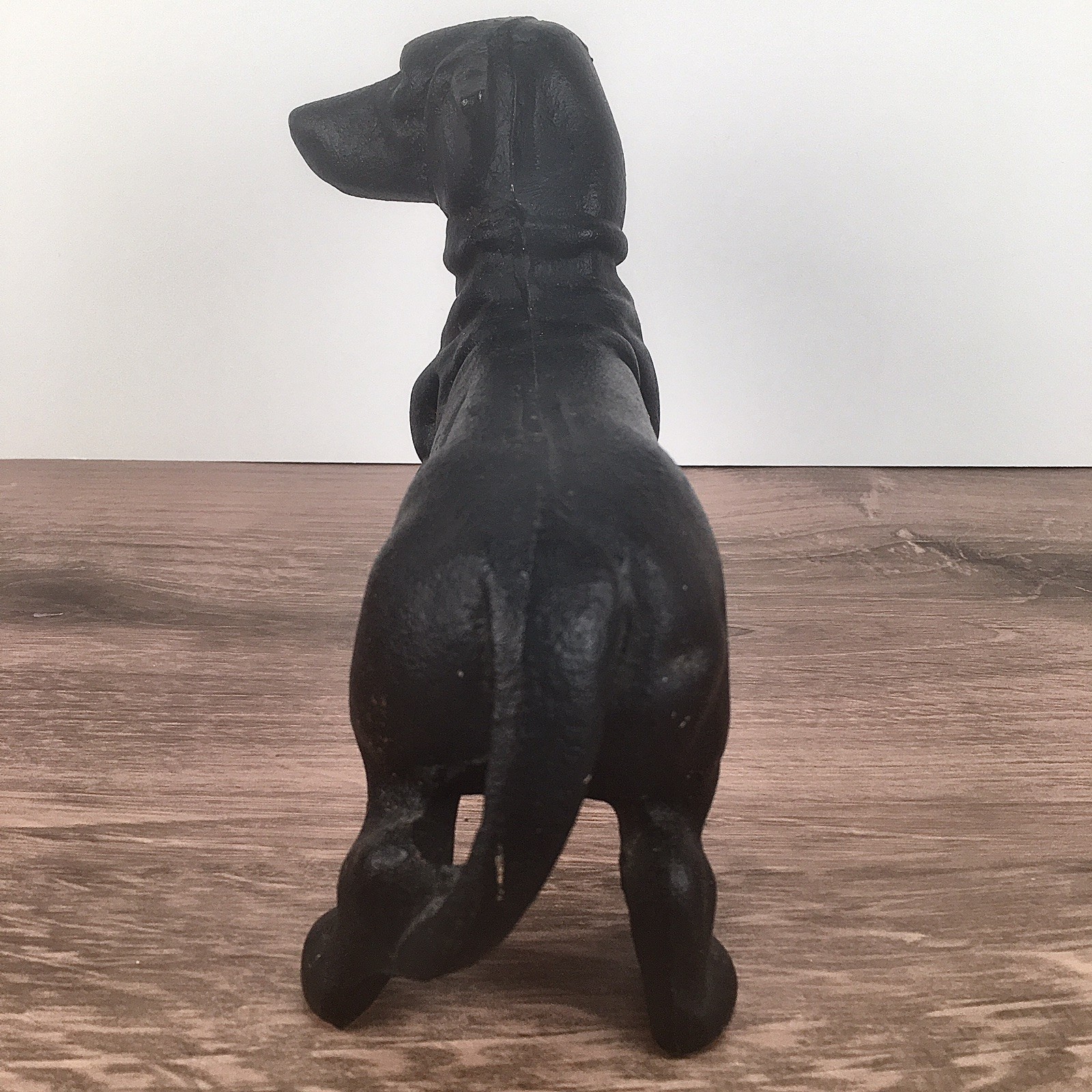 Vintage Cast Iron Dachshund Wiener Dog Doorstop Statue Black Heavy – 8&Prime;