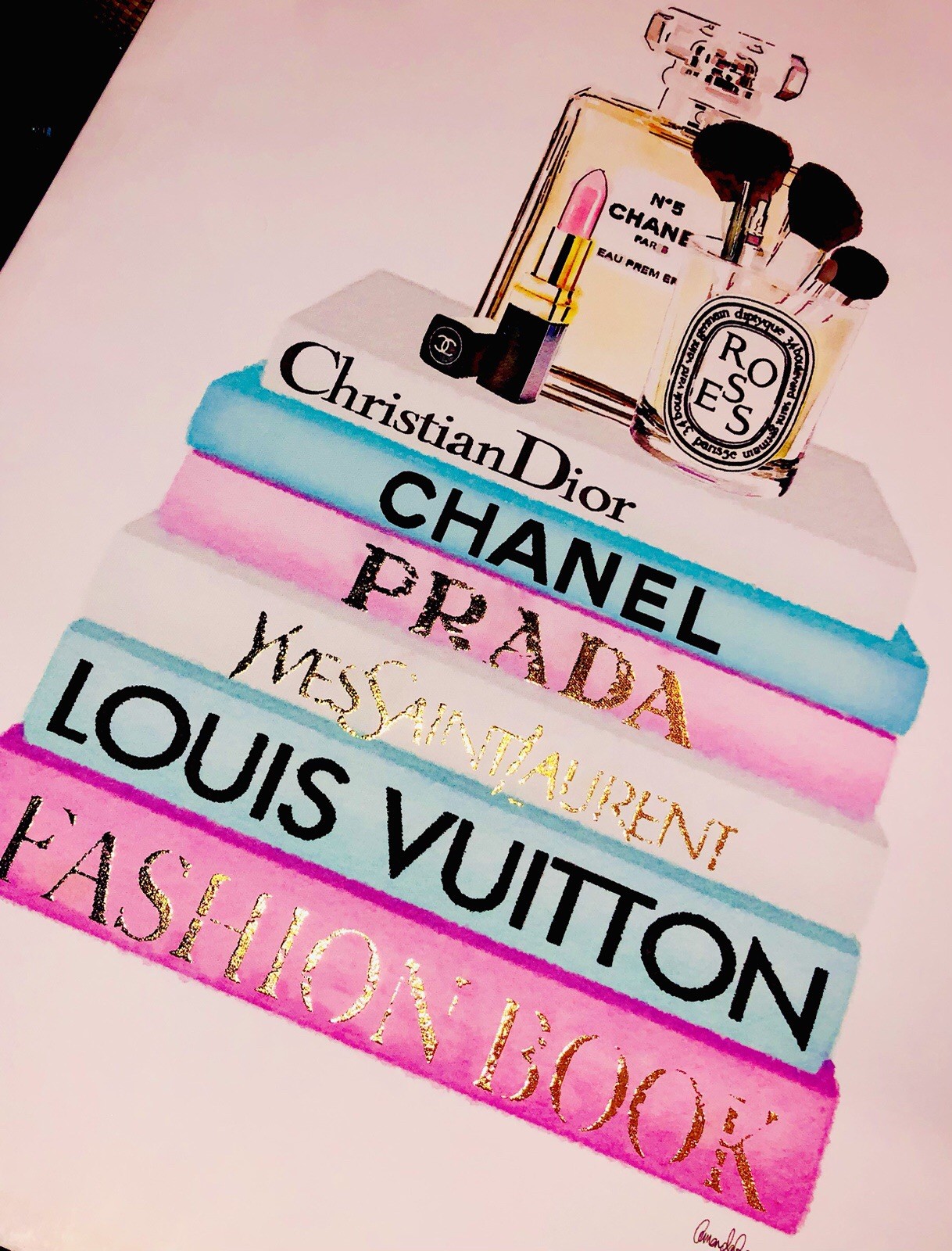 Luxury Brands Designer Fashion Wall Art Home Decor Books Art Chanel LV Prada YSL