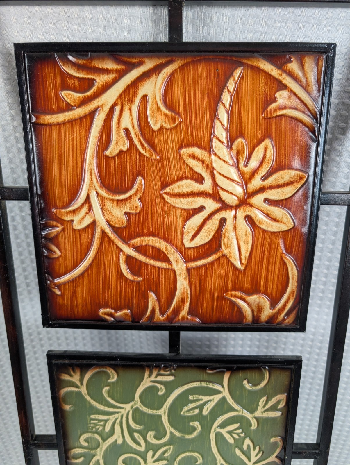 Two Piece Metal Abstract Wall Decor 12&Prime; x32&Prime; Flowers Vertical or Horizontal Hung