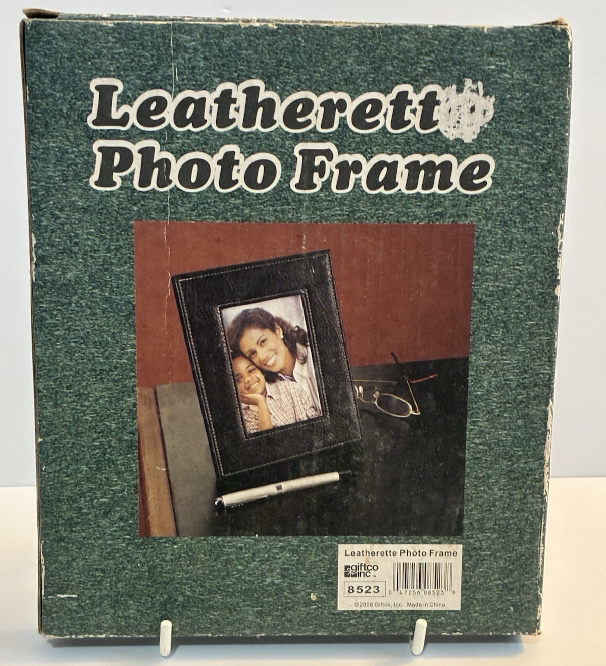 2008 Giftco Blk Leatherette Photo Frame 7.5&Prime; x 6&Prime; Fits: 4.75&Prime; x 3.25&Prime; Photos NOS