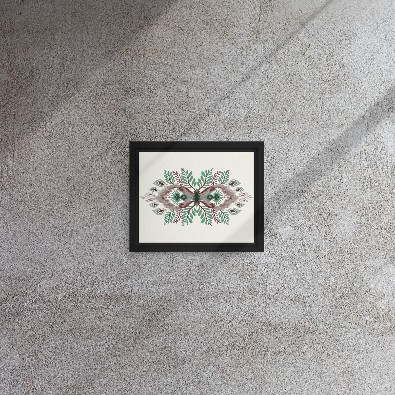 EMBROIDERED MOTH Framed canvas Green