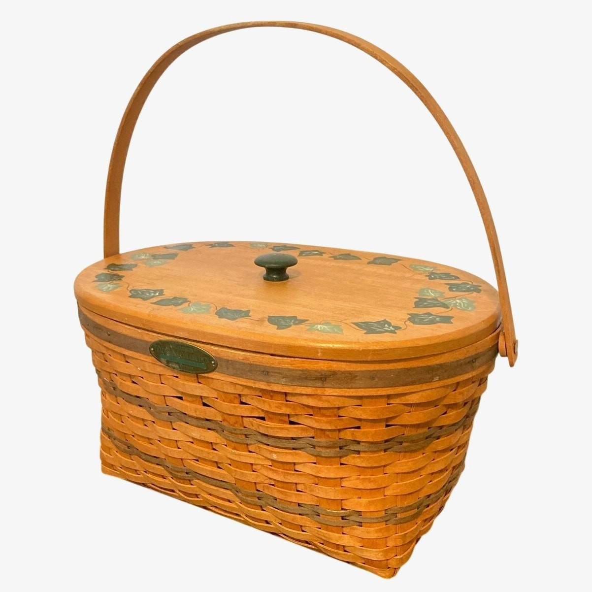 VTG Longaberger 1995 Traditions Collection Basket w/ Handle Liner & Lid *Read*