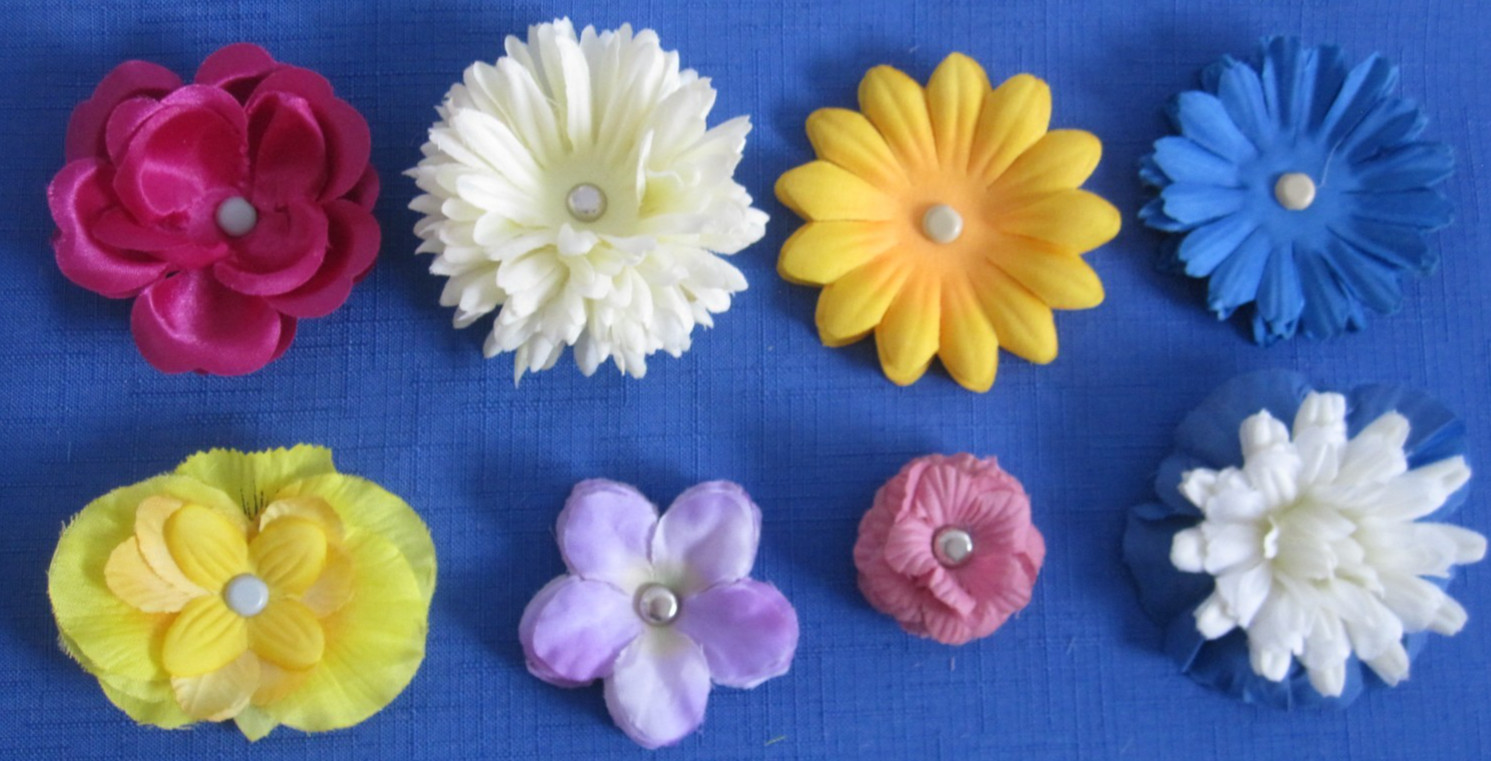 #5 Lot-50 Small/Medium Layers Used Silk Flower Petals 1-3&Prime; Brads Multiple Colors