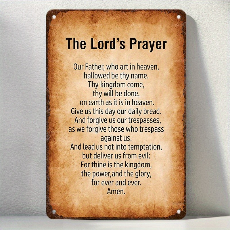 Lord&rsquo;s Prayer Metal Wall Sign Religious Decor