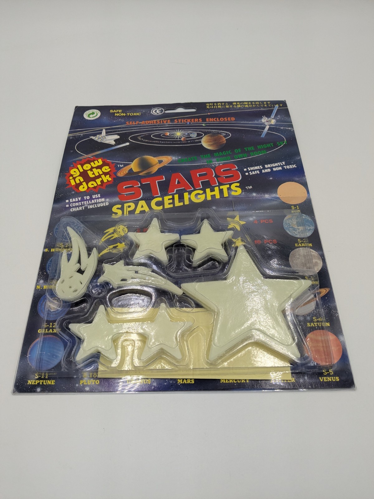 Stars Spacelights Glow In The Dark set! « Star Glow Night Sky », 1994 Vintage NIP!