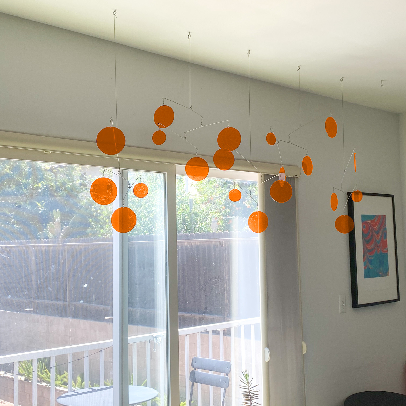Mid Century Modern Art Mobile in Clear Orange – MCM Retro Atomic Home Decor