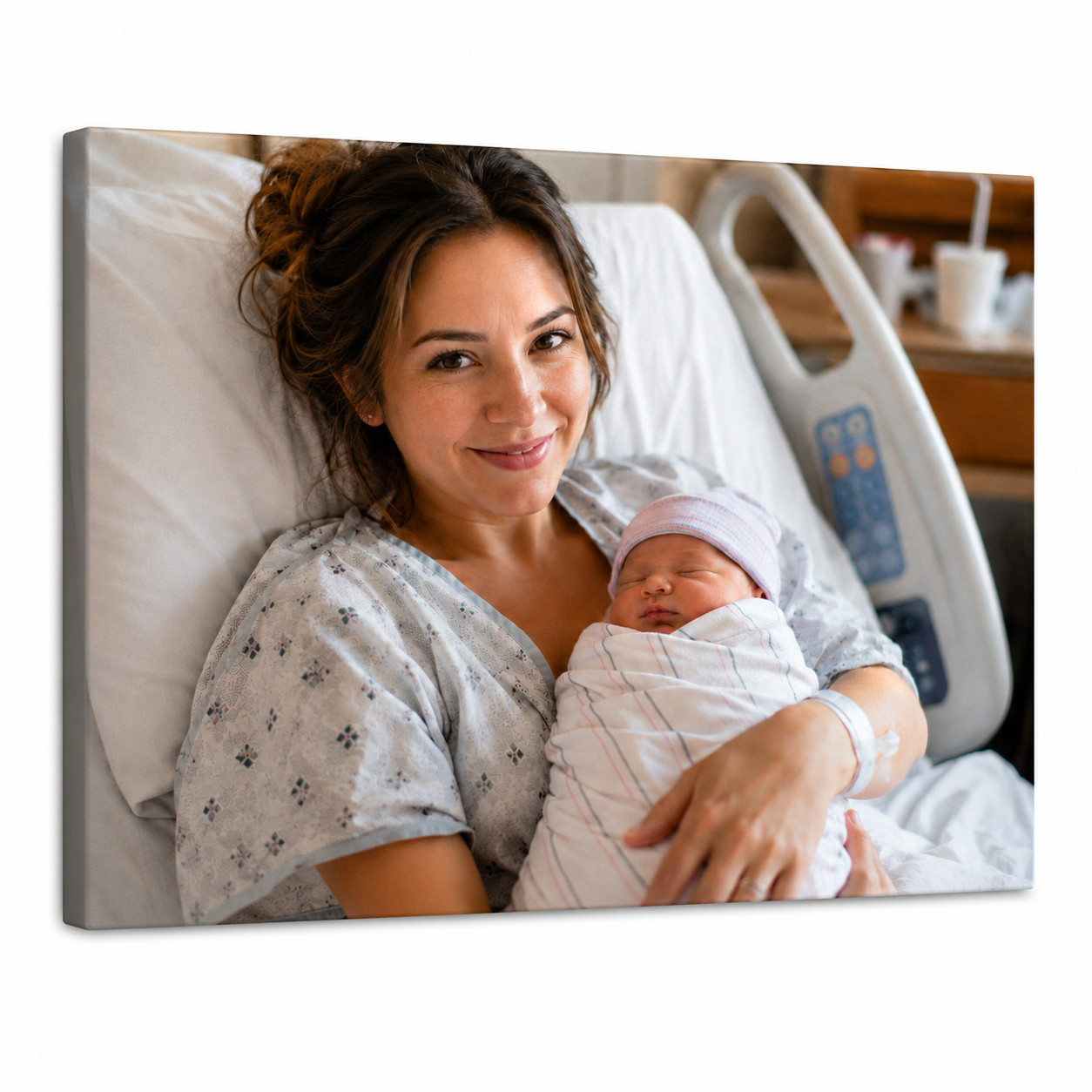 Mother Baby Canvas Wall Art Newborn Photo Print Custom Family Keepsakeframe36*24