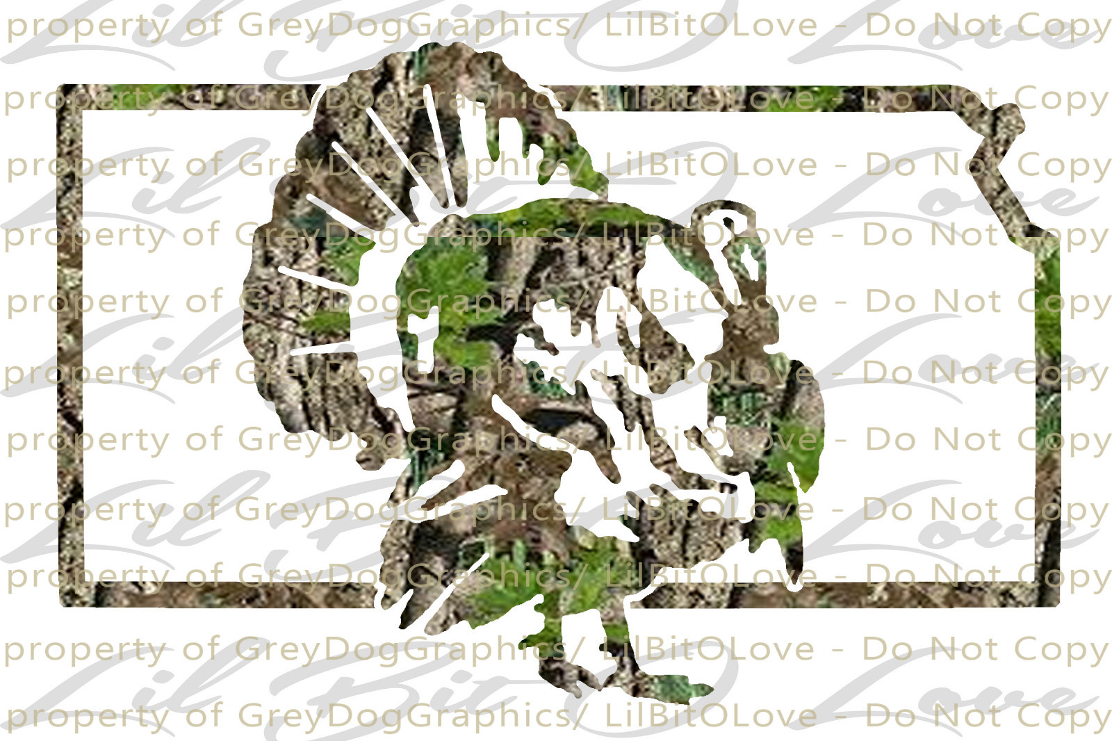 Camouflage Camo Kansas KS Turkey Hunter Hunting Vinyl Decal Sticker Gobbler Jake