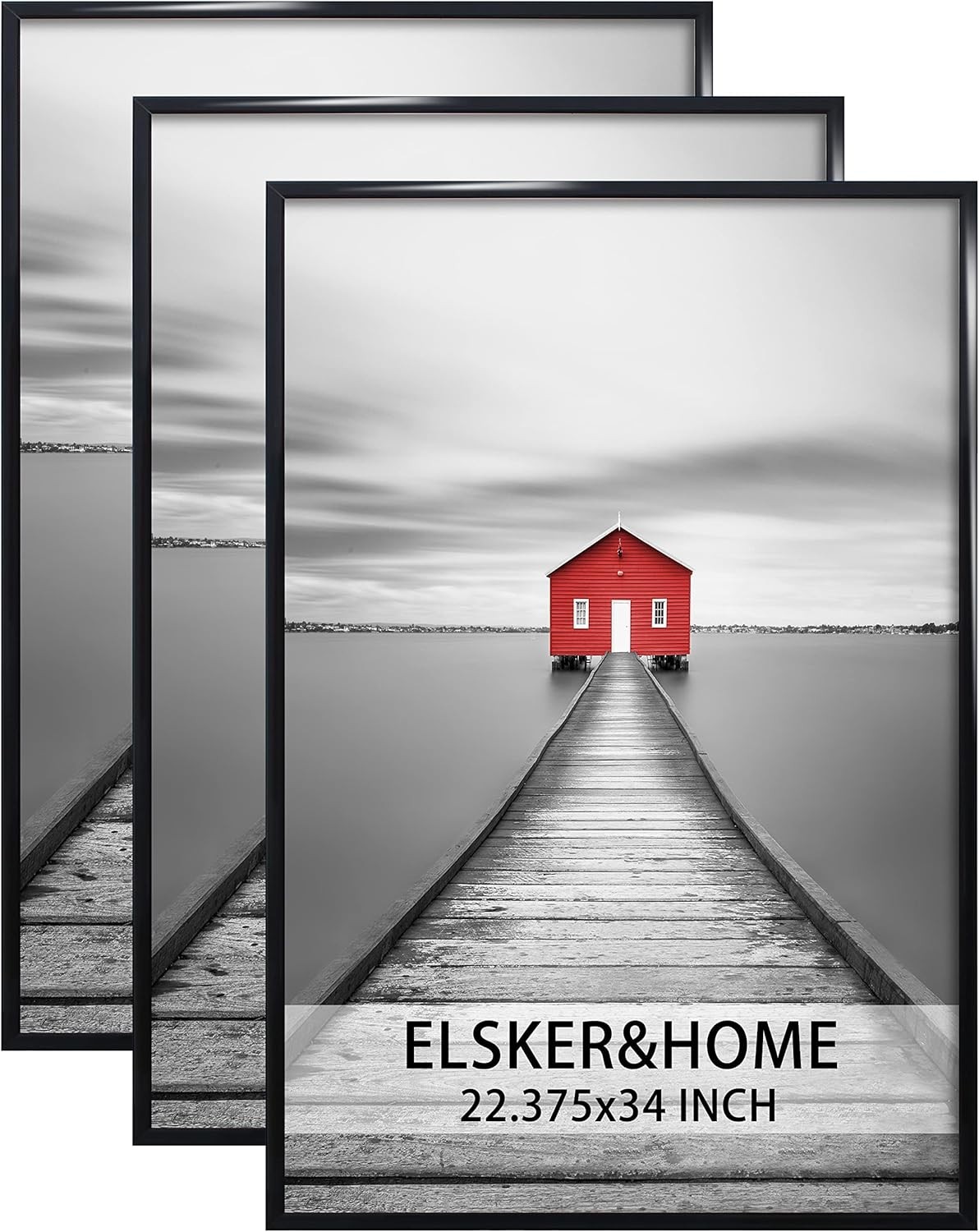 22.375 x 34 Poster Frame 3 Pack, Black Picture Frame for Horizontal or Vertic…