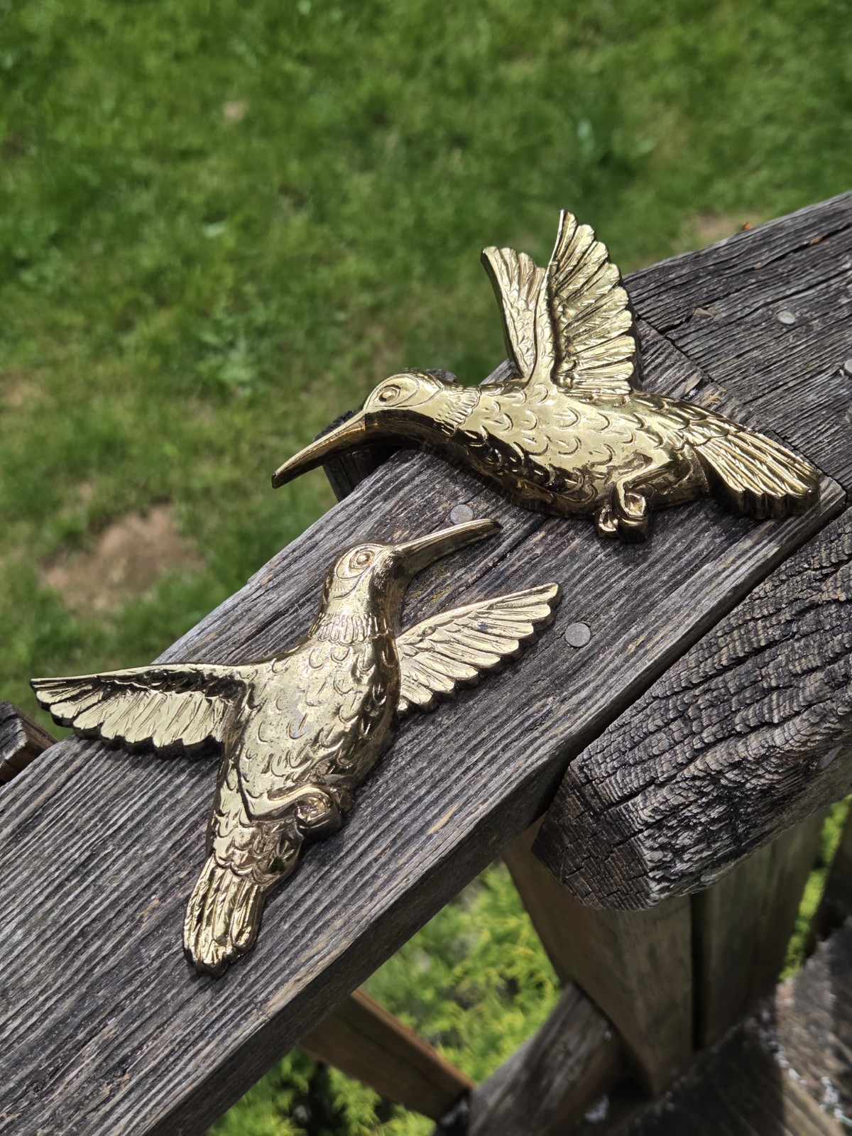 Vintage Homco Gold Hummingbirds Wall Art Hanging Decor Witch Core Whimsy Goth