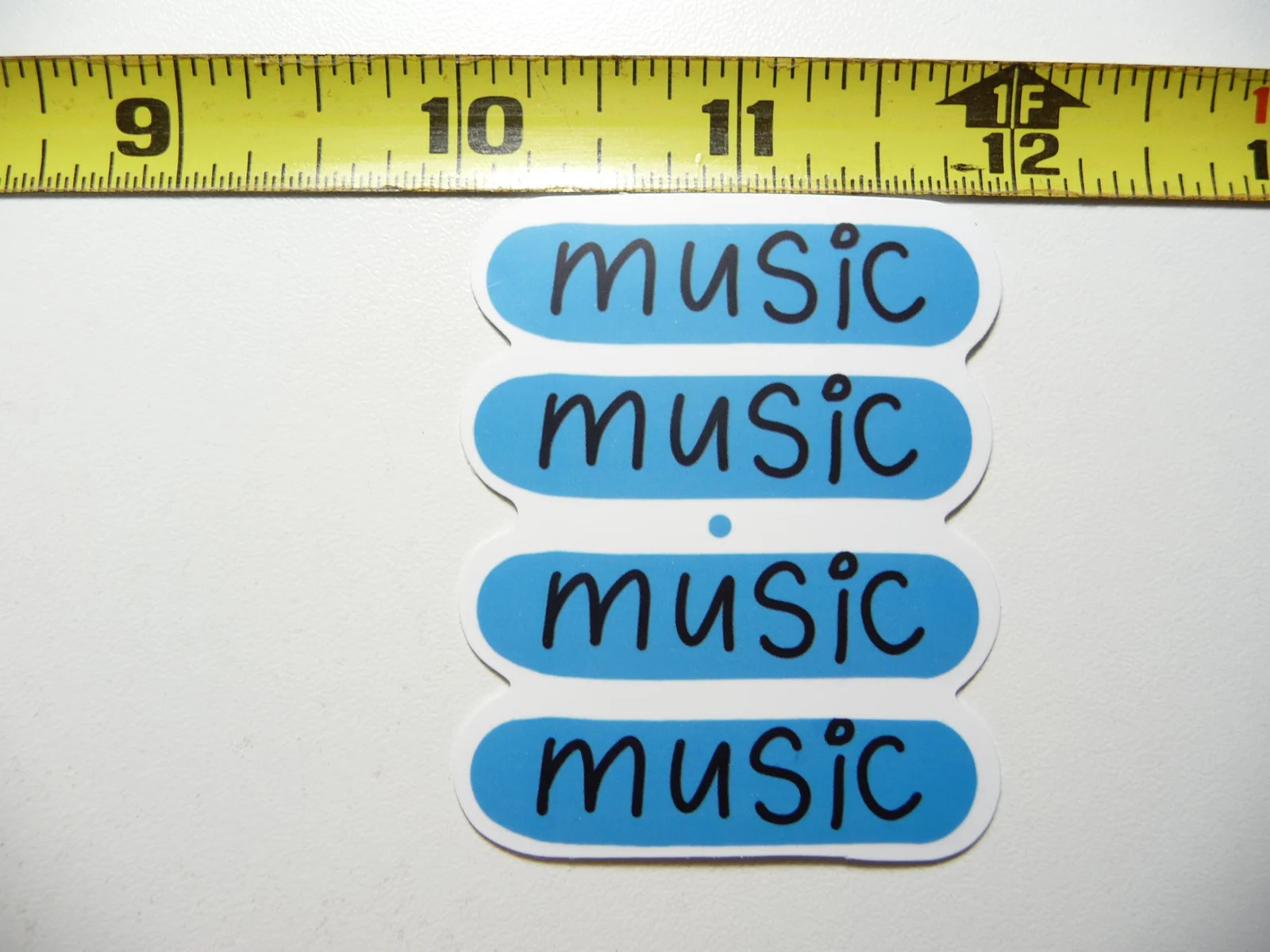 MUSIC STACKED 4 TIMES SMALL STICKER DECAL MUSICIAN FAN BAND SONG FUNNY