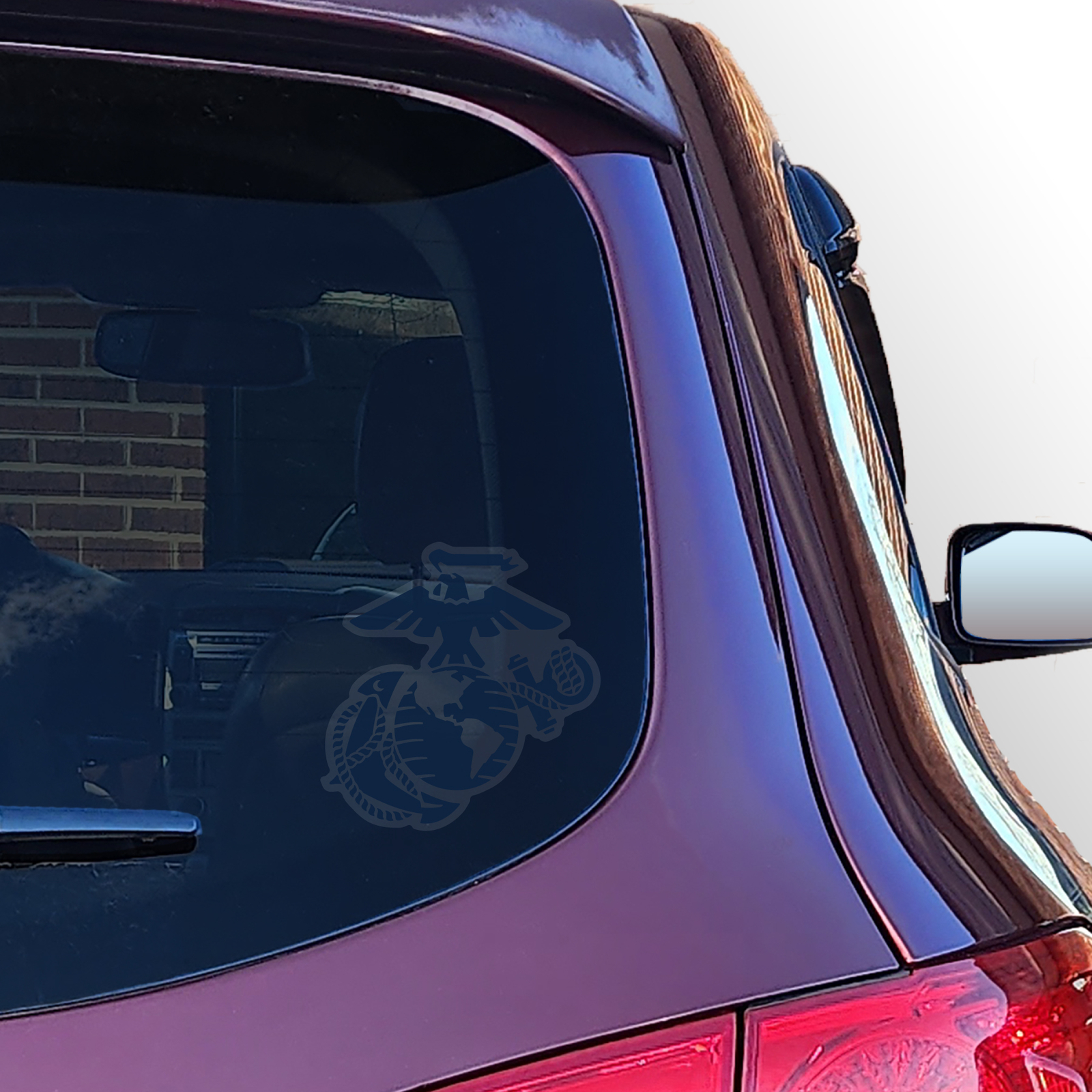 Blue USMC Eagle Globe and Anchor Logo Clear Sticker