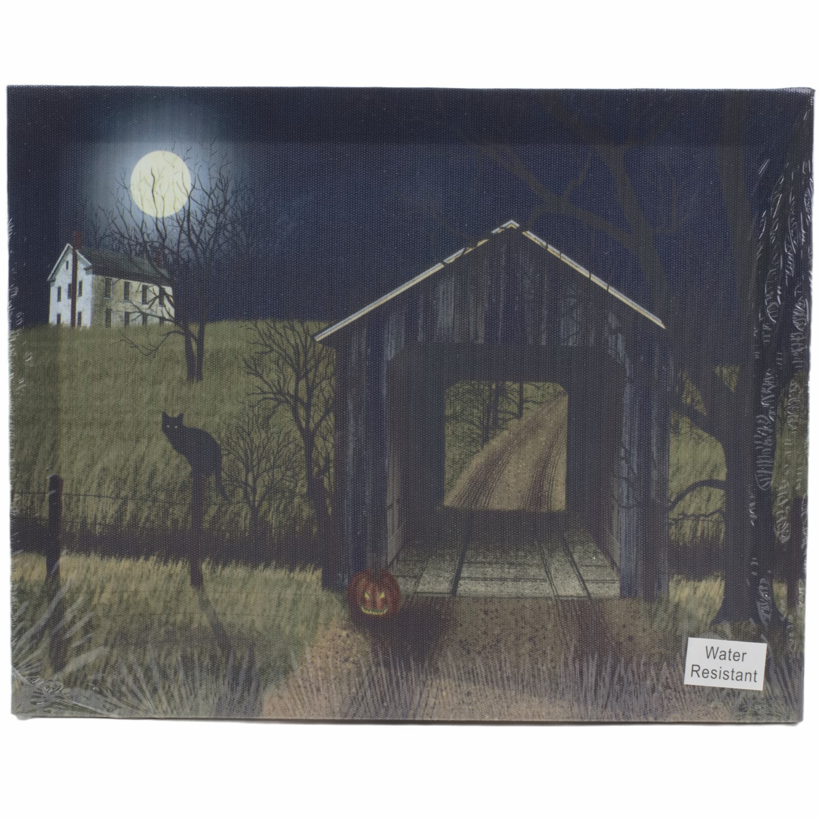 Billy Jacobs Sleepy Hollow Bridge Canvas Print Halloween Black Cat Pumpkin 8×10&Prime;