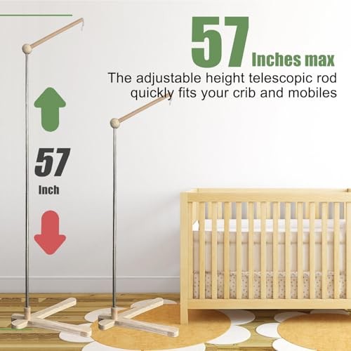 Wooden Crib Mobile Arm Stand Hanger for All Cribs Nursery Decor