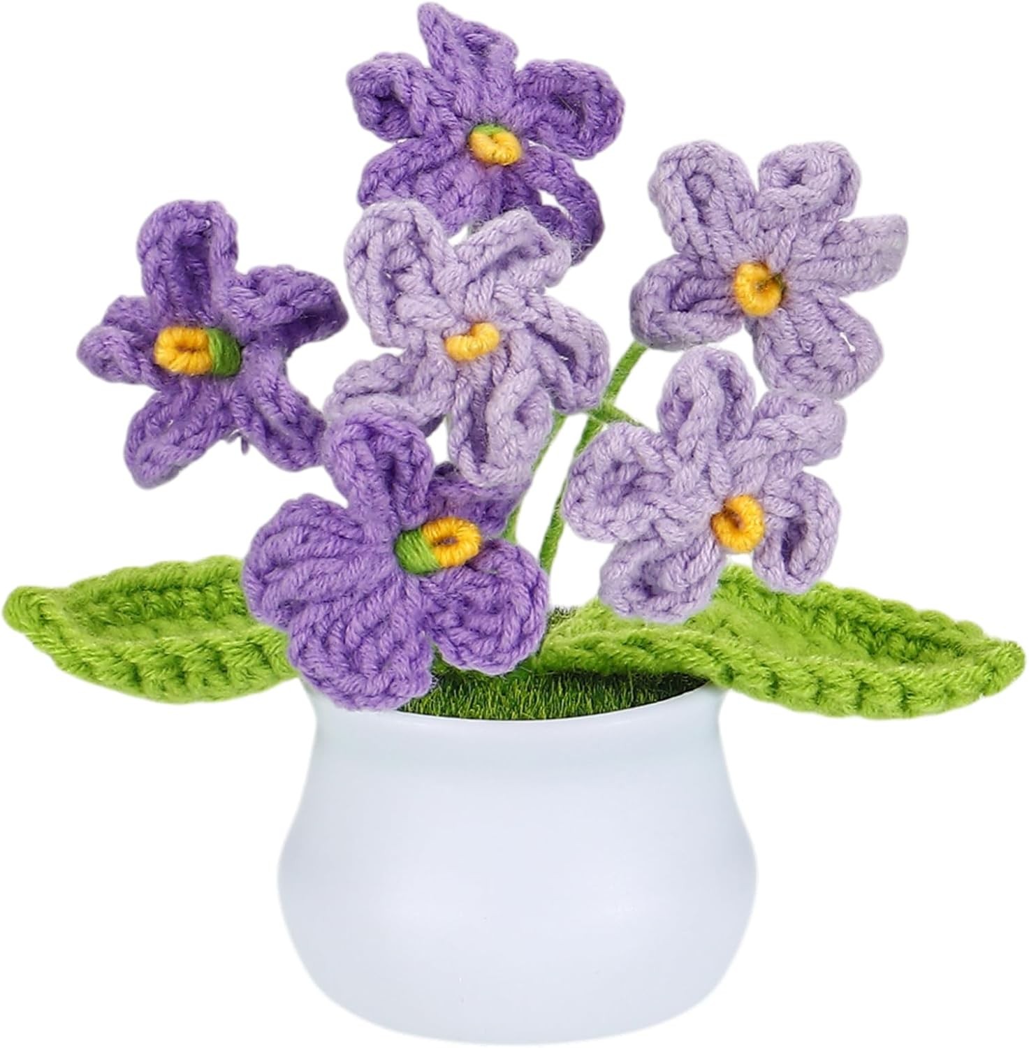 Crochet Flowers Forget Me Not, Mini Artificial Handmade Flowers, Cute Handmade