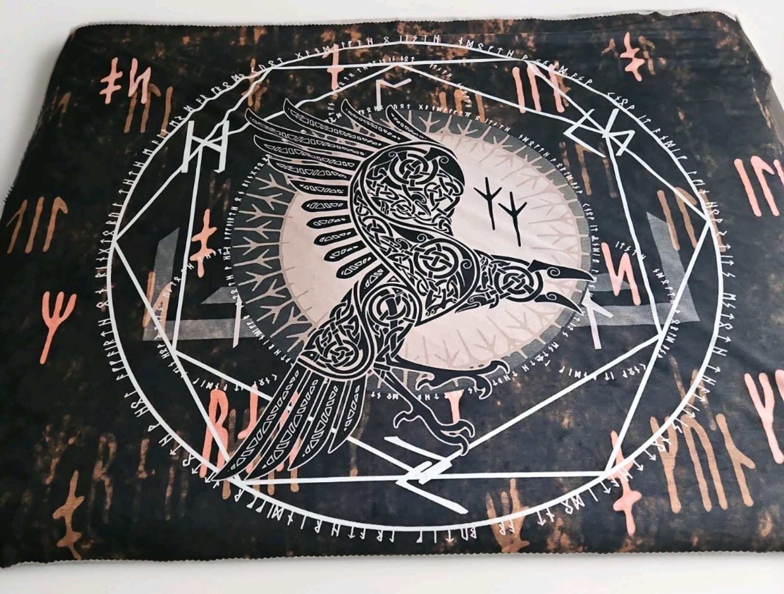 Viking Mythology Norse Raven Elder Furthark Runes Tapestry 76in x 58in