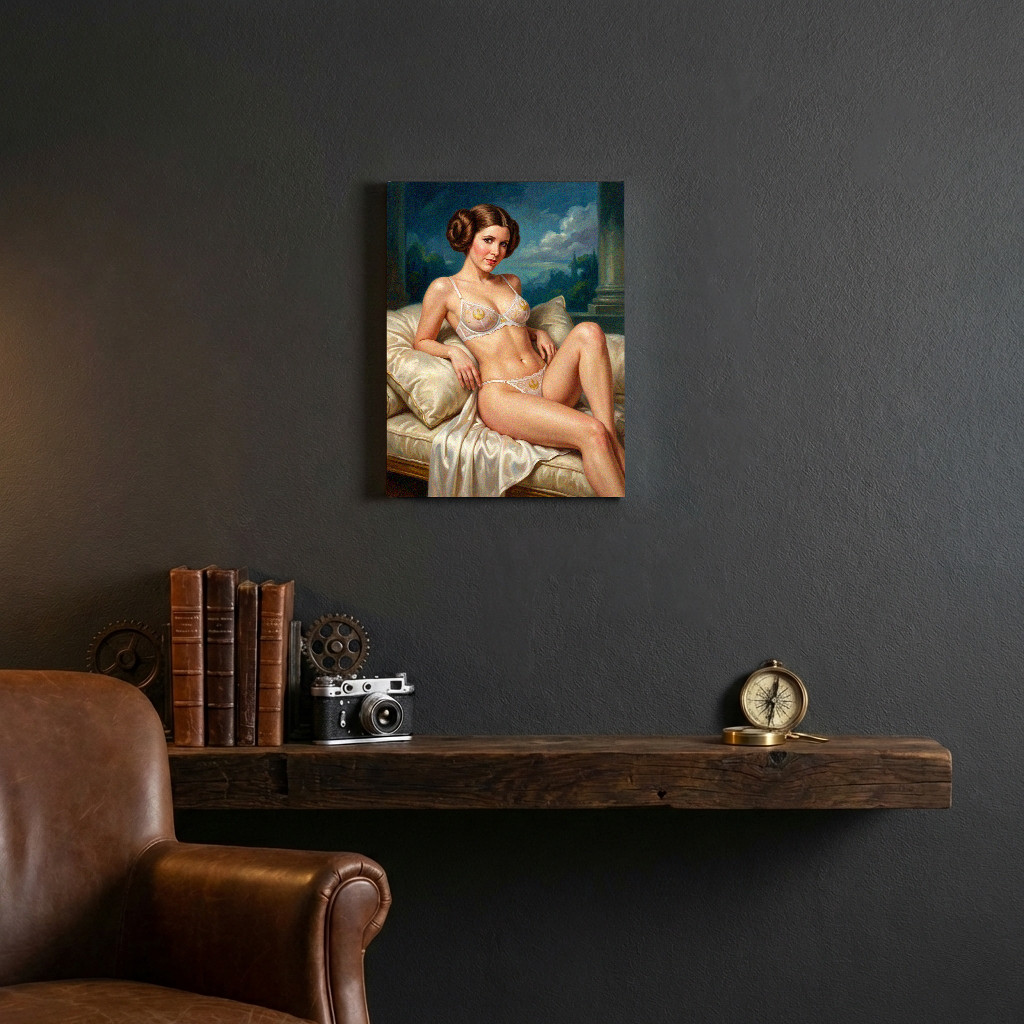 Princess Leia Canvas UV Print 12×16 – Vintage Retro Pin-Up Wall Art Decor